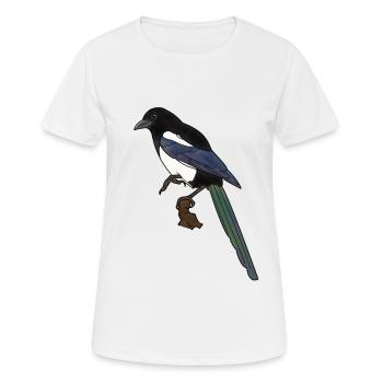 Elster, Rabe, Vogel - Frauen T-Shirt atmungsaktiv - Weiß - Vorne - AI Model Female 172 dark (172cm)