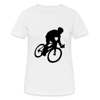 Biker, radfahren, radfahrer - Frauen T-Shirt atmungsaktiv - Weiß - Vorne - AI Model Female 172 dark (172cm)