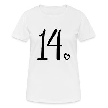 14th Birthday Girls 14 Years Old Cute Number 14 - Women's Breathable T-Shirt - white - Front - AI Model Female 172 dark (172cm)