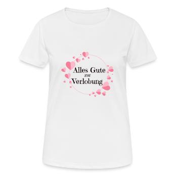 Alles Gute zur Verlobung - Frauen T-Shirt atmungsaktiv - Weiß - Vorne - AI Model Female 172 dark (172cm)
