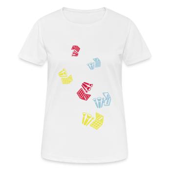 Make Up Kosmetik Icon - Frauen T-Shirt atmungsaktiv - Weiß - Vorne - AI Model Female 172 dark (172cm)