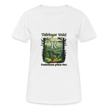 Thuringe-Le cœur vert de l’Allemagne-Rennsteig - T-shirt respirant Femme - blanc - Devant - AI Model Female 172 dark (172cm)