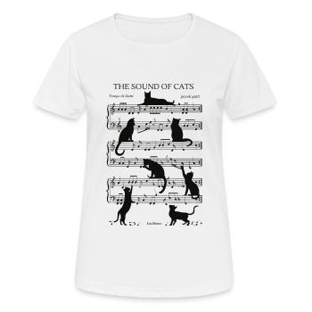 Musikalische Katzen Noten Schwarz - Frauen T-Shirt atmungsaktiv - Weiß - Vorne - AI Model Female 172 dark (172cm)