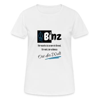 Binz, pour moi, le plus bel endroit du monde - Rügen - T-shirt respirant Femme - blanc - Devant - AI Model Female 172 dark (172cm)