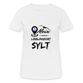 Sylt mon endroit préféré-île préférée Sylt-Möwe - T-shirt respirant Femme - blanc - Devant - AI Model Female 172 dark (172cm)
