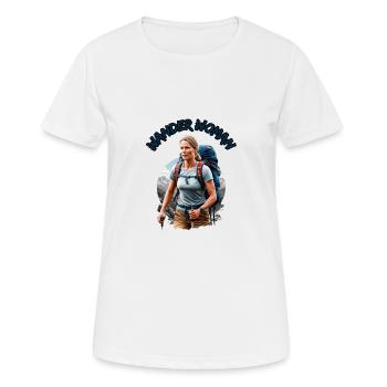 Wander Woman - Frauen Bergsteigen Wandern - Frauen T-Shirt atmungsaktiv - Weiß - Vorne - AI Model Female 172 dark (172cm)