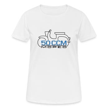 Moped Schwalbe 50 ccm Emblem - Frauen T-Shirt atmungsaktiv - Weiß - Vorne - AI Model Female 172 dark (172cm)
