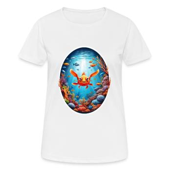 Animaux marins-Poissons - T-shirt respirant Femme - blanc - Devant - AI Model Female 172 dark (172cm)