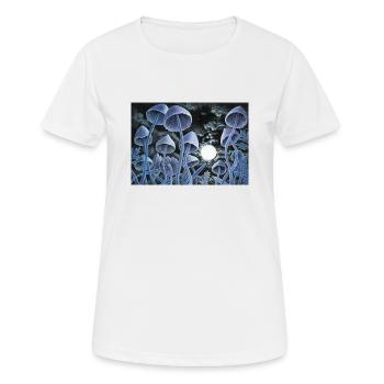 Twelve magic mushrooms at full moon - Women's Breathable T-Shirt - white - Front - AI Model Female 172 dark (172cm)