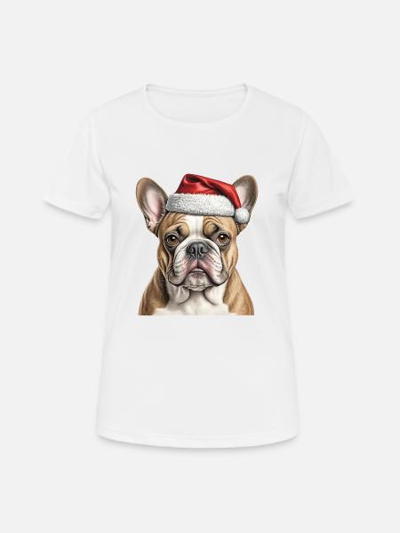 Christmas bulldog - Women's Breathable T-Shirt - white