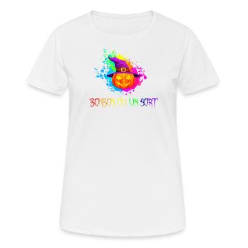 Halloween Bonbon ou sort Geschenkidee - Frauen T-Shirt atmungsaktiv - Weiß - Vorne - AI Model Female 172 dark (172cm)