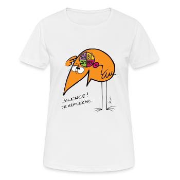 I thought Silence - Women's Breathable T-Shirt - white - Front - AI Model Female 172 dark (172cm)