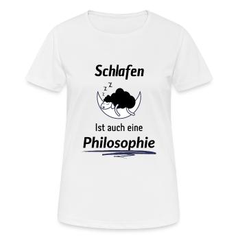 Schlafen - Frauen T-Shirt atmungsaktiv - Weiß - Vorne - AI Model Female 172 dark (172cm)
