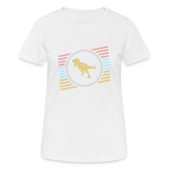T-Rex - Frauen T-Shirt atmungsaktiv - Weiß - Vorne - AI Model Female 172 dark (172cm)