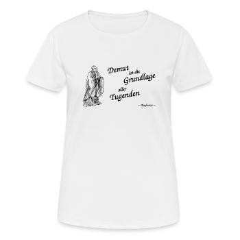 Konfuzius Demut schwarz - Frauen T-Shirt atmungsaktiv - Weiß - Vorne - AI Model Female 172 dark (172cm)