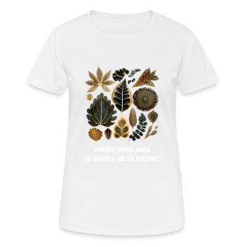 Verlieren Sie sich in der Schönheit der Natur - Frauen T-Shirt atmungsaktiv - Weiß - Vorne - AI Model Female 172 dark (172cm)