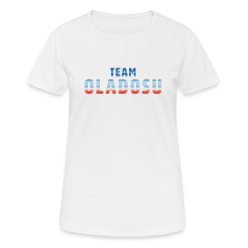 Team Oladosu | Warming Stripes - Frauen T-Shirt atmungsaktiv - Weiß - Vorne - AI Model Female 172 dark (172cm)