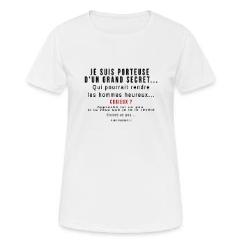 CELIBATAIRE FEMME Technique de drague ! - T-shirt respirant Femme - blanc - Devant - AI Model Female 172 dark (172cm)