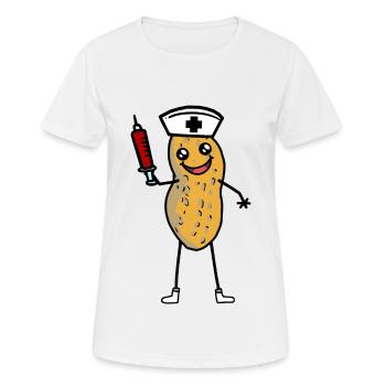 Erdnuss Krankenschwester Berufe Job Pfleger Arzt - Frauen T-Shirt atmungsaktiv - Weiß - Vorne - AI Model Female 172 dark (172cm)