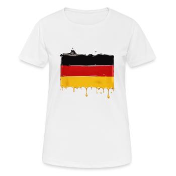 DEUTSCHLAND FLAGGE DEUTSCHLANDFAHNE - Frauen T-Shirt atmungsaktiv - Weiß - Vorne - AI Model Female 172 dark (172cm)