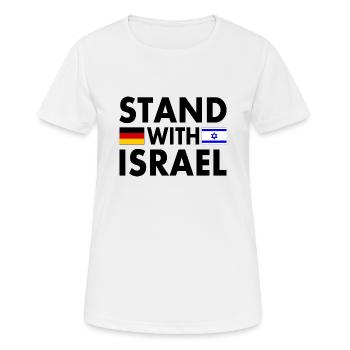 Stand with israel - Frauen T-Shirt atmungsaktiv - Weiß - Vorne - AI Model Female 172 dark (172cm)
