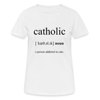 Catholic Definition Dictionary - Frauen T-Shirt atmungsaktiv - Weiß - Vorne - AI Model Female 172 dark (172cm)