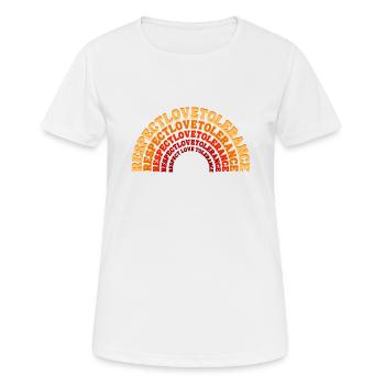 RESPEKT LIEBE TOLERANZ - Frauen T-Shirt atmungsaktiv - Weiß - Vorne - AI Model Female 172 dark (172cm)