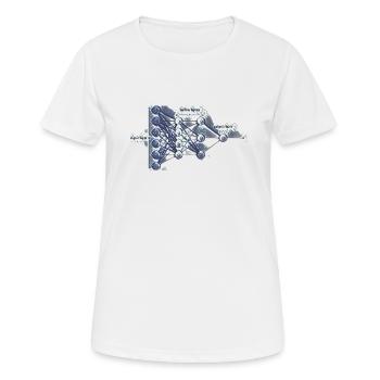 Deep Learning Ukiyoe-Effekt - Frauen T-Shirt atmungsaktiv - Weiß - Vorne - AI Model Female 172 dark (172cm)