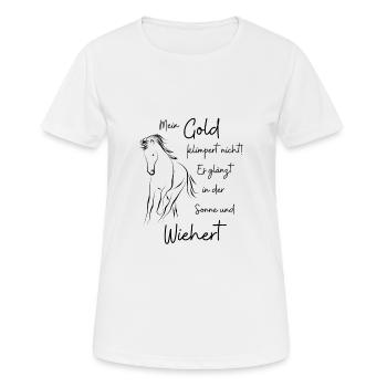 Gold klimpert nicht - Frauen T-Shirt atmungsaktiv - Weiß - Vorne - AI Model Female 172 dark (172cm)