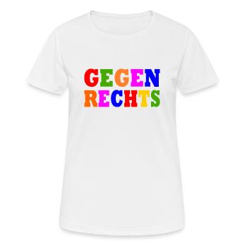 Gegen rechts - Frauen T-Shirt atmungsaktiv - Weiß - Vorne - AI Model Female 172 dark (172cm)
