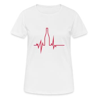 Trace curve heart bottle alcohol humor - Women's Breathable T-Shirt - white - Front - AI Model Female 172 dark (172cm)