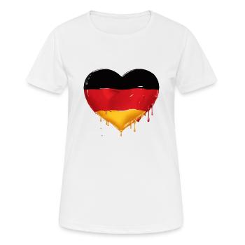 DEUTSCHLAND HERZ DEUTSCHLANDFAHNE DEUTSCHLAND - Frauen T-Shirt atmungsaktiv - Weiß - Vorne - AI Model Female 172 dark (172cm)
