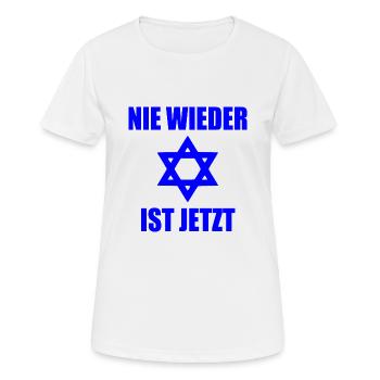 Nie wieder ist jetzt - Frauen T-Shirt atmungsaktiv - Weiß - Vorne - AI Model Female 172 dark (172cm)