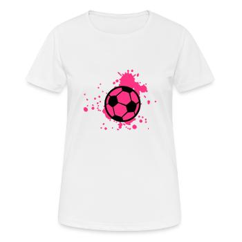 fussball - Frauen T-Shirt atmungsaktiv - Weiß - Vorne - AI Model Female 172 dark (172cm)