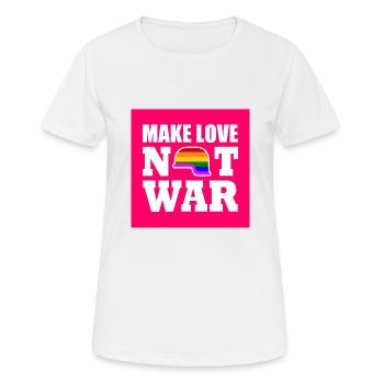 Make love not war - T-shirt respirant Femme - blanc - Devant - AI Model Female 172 dark (172cm)