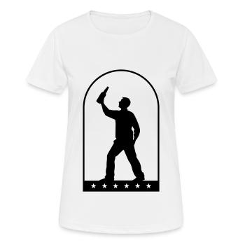 Boire une bouteille de bière - T-shirt respirant Femme - blanc - Devant - AI Model Female 172 dark (172cm)
