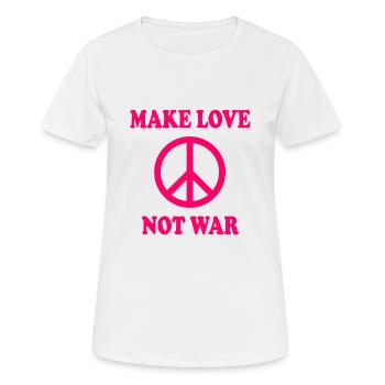 Make love not war - T-shirt respirant Femme - blanc - Devant - AI Model Female 172 dark (172cm)