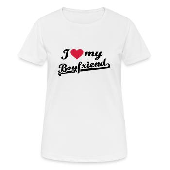 I love my boyfriend - T-shirt respirant Femme - blanc - Devant - AI Model Female 172 dark (172cm)