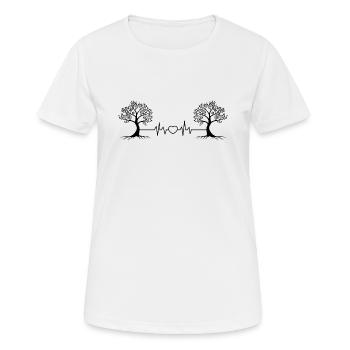 Heartbeat Trees Tree Root Forest Nature Nature Love of Nature - Women's Breathable T-Shirt - white - Front - AI Model Female 172 dark (172cm)