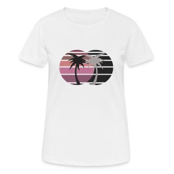 Palmen im Retro-Style - Frauen T-Shirt atmungsaktiv - Weiß - Vorne - AI Model Female 172 dark (172cm)