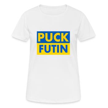 Puck futin - Frauen T-Shirt atmungsaktiv - Weiß - Vorne - AI Model Female 172 dark (172cm)
