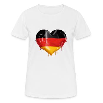 ALLEMAGNE COEUR ALLEMAGNE DRAPEAU ALLEMAGNE - T-shirt respirant Femme - blanc - Devant - AI Model Female 172 dark (172cm)