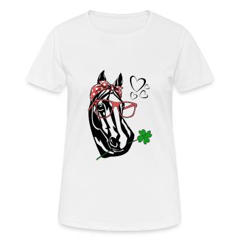 Horse with glasses - Women's Breathable T-Shirt - white - Front - AI Model Female 172 dark (172cm)