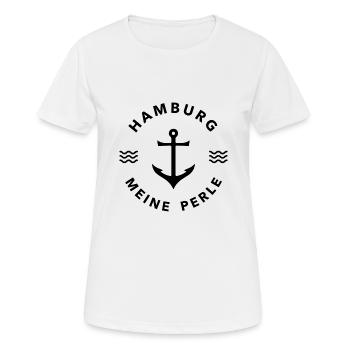 hamburg meine Stadt perle - Frauen T-Shirt atmungsaktiv - Weiß - Vorne - AI Model Female 172 dark (172cm)