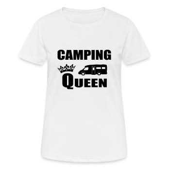 Camping - Frauen T-Shirt atmungsaktiv - Weiß - Vorne - AI Model Female 172 dark (172cm)