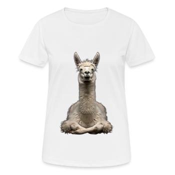 Lama - Frauen T-Shirt atmungsaktiv - Weiß - Vorne - AI Model Female 172 dark (172cm)