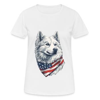 Samojede - Frauen T-Shirt atmungsaktiv - Weiß - Vorne - AI Model Female 172 dark (172cm)