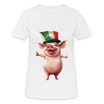 Schwein - Frauen T-Shirt atmungsaktiv - Weiß - Vorne - AI Model Female 172 dark (172cm)