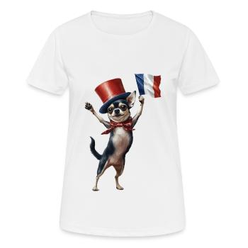 Chihuahua - Frauen T-Shirt atmungsaktiv - Weiß - Vorne - AI Model Female 172 dark (172cm)