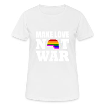 Make love not war - T-shirt respirant Femme - blanc - Devant - AI Model Female 172 dark (172cm)